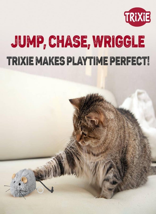 Trixie Wriggle Up Mouse Plush Cat Toy, Made of Polyster and Engaging Design for Cats, Combines Fun and Exercise for Your Feline Friend - 8 cm (Pack of 4) - Image 2